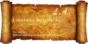 Lobstein Acicét névjegykártya